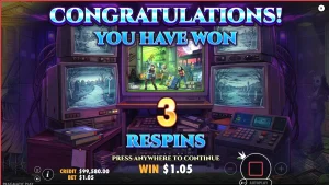 Tampilan visual slot bertema horor sci-fi Harvest Moon Grave Profits