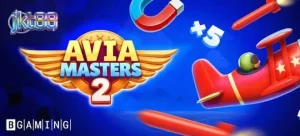Tampilan layar utama permainan slot Aviamasters 2 yang menampilkan elemen penerbangan.